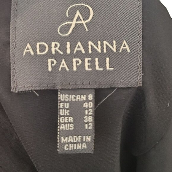 Adrianna Papell NWT Julie Lace Fit and Flaire Cap Sleeve Midi Dress Black Size 8 - Picture 9 of 12